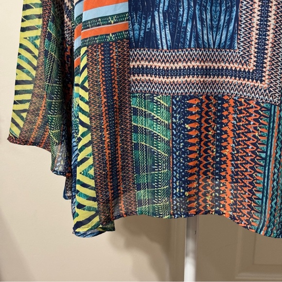 Blue and Green Boxy Tunic with Cut Out Details, size 26/28W - Picture 3 of 9